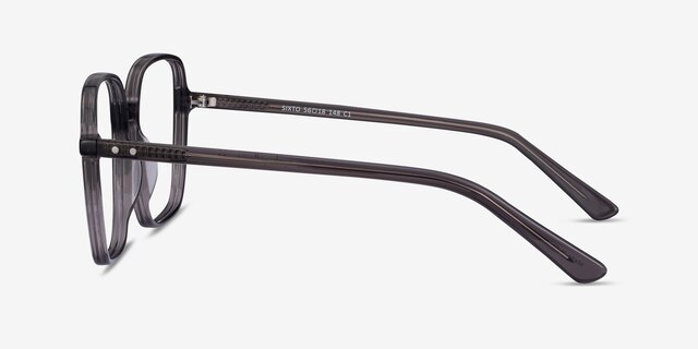 Sixto Gray AcetateEyeglass Frames from EyeBuyDirect, Side View