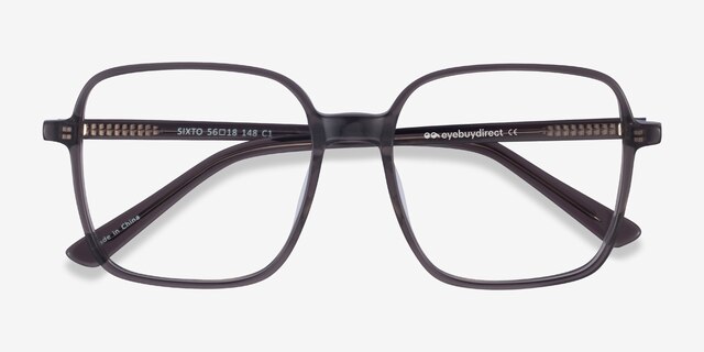 Sixto Gray AcetateEyeglass Frames from EyeBuyDirect, Closed View