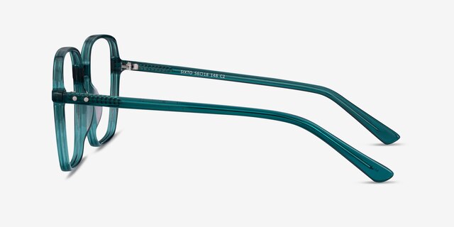 Sixto Teal AcetateEyeglass Frames from EyeBuyDirect, Side View