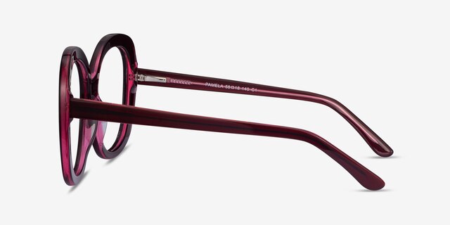 Pamela Burgundy AcetateEyeglass Frames from EyeBuyDirect, Side View