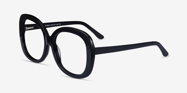 Pamela Black AcetateEyeglass Frames from EyeBuyDirect, Angle View
