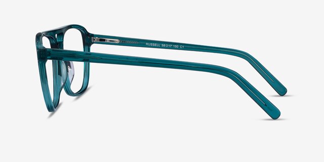 Russell Teal AcetateEyeglass Frames from EyeBuyDirect, Side View
