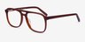 Russell Brun AcétateMontures de lunettes de vue d'EyeBuyDirect, Vue d'Angle