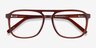 Russell Brun AcétateMontures de lunettes de vue d'EyeBuyDirect, Vue Rapprochée