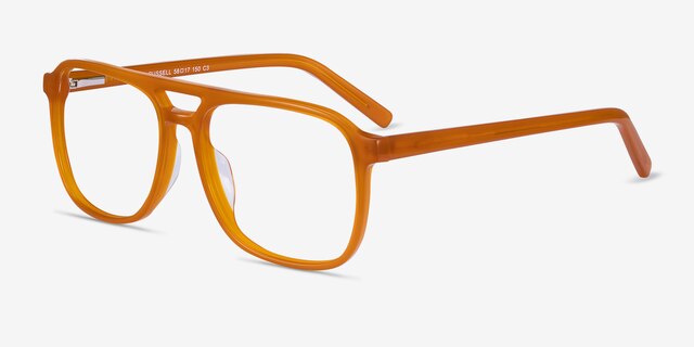 Russell Mellow Yellow AcetateEyeglass Frames from EyeBuyDirect, Angle View