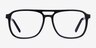 Russell Noir AcétateMontures de lunettes de vue d'EyeBuyDirect, Vue de Face