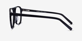 Russell Noir Acétate Montures de lunettes de vue d'EyeBuyDirect, Vue de Côté