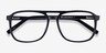 Russell Noir AcétateMontures de lunettes de vue d'EyeBuyDirect, Vue Rapprochée
