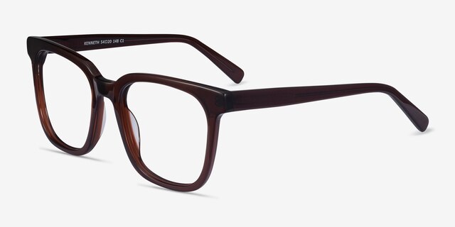 Kenneth Coffee AcetateEyeglass Frames from EyeBuyDirect, Angle View