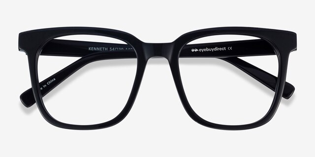 Kenneth Black AcetateEyeglass Frames from EyeBuyDirect, Closed View