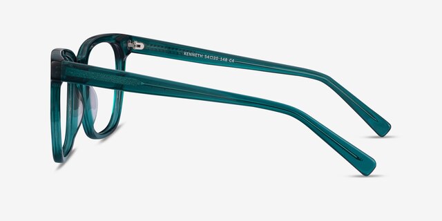 Kenneth Teal AcetateEyeglass Frames from EyeBuyDirect, Side View