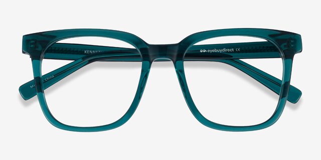 Kenneth Teal AcetateEyeglass Frames from EyeBuyDirect, Closed View