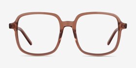 Gaston Clear Brown Acetate Eyeglass Frames from EyeBuyDirect, Front View