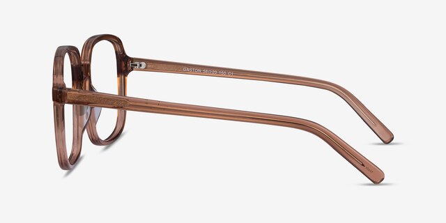 Gaston Clear Brown AcetateEyeglass Frames from EyeBuyDirect, Side View