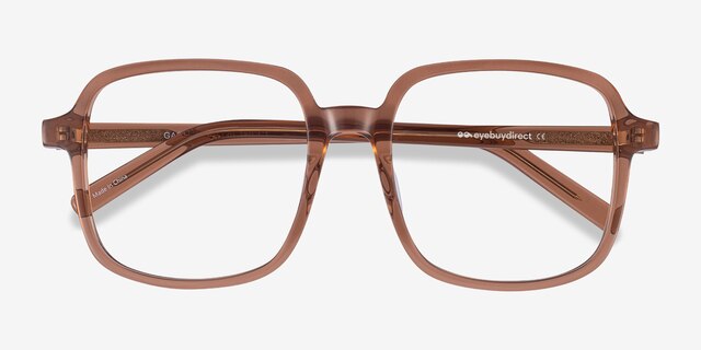 Gaston Clear Brown AcetateEyeglass Frames from EyeBuyDirect, Closed View