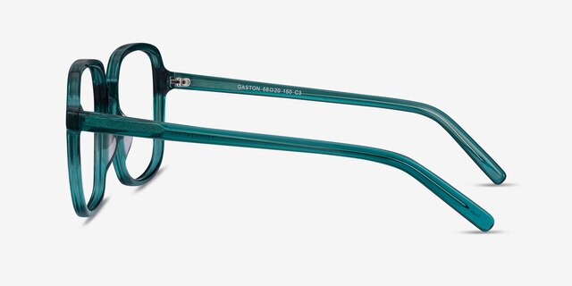 Gaston Teal AcetateEyeglass Frames from EyeBuyDirect, Side View