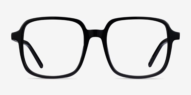 Gaston Black AcetateEyeglass Frames from EyeBuyDirect, Front View