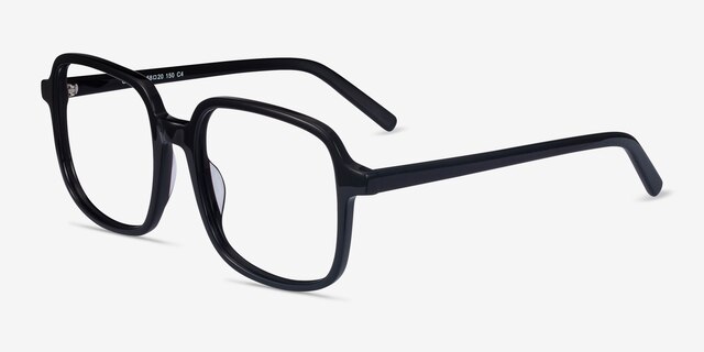 Gaston Black AcetateEyeglass Frames from EyeBuyDirect, Angle View
