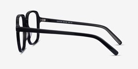 Gaston Noir Acétate Montures de lunettes de vue d'EyeBuyDirect, Vue de Côté