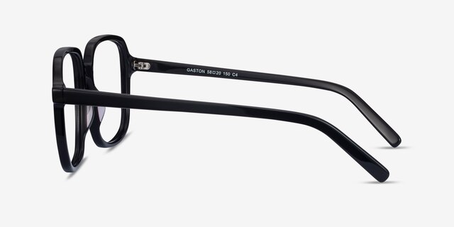Gaston Black AcetateEyeglass Frames from EyeBuyDirect, Side View