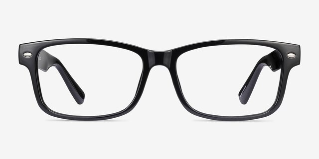 Persisto Black PlasticEyeglass Frames from EyeBuyDirect, Front View