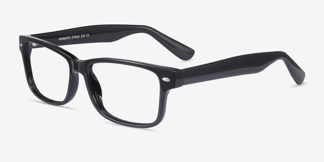 Persisto Black PlasticEyeglass Frames from EyeBuyDirect, Angle View