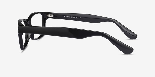 Persisto Black PlasticEyeglass Frames from EyeBuyDirect, Side View