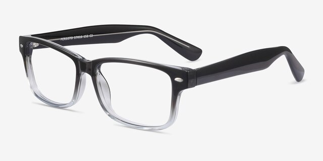 Persisto Black Clear PlasticEyeglass Frames from EyeBuyDirect, Angle View