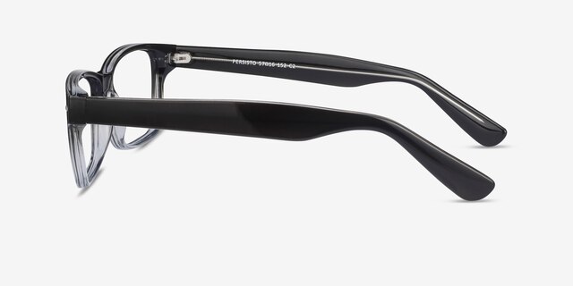 Persisto Black Clear PlasticEyeglass Frames from EyeBuyDirect, Side View