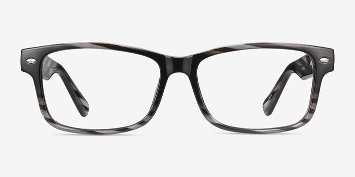 Persisto Black Striped Plastic Eyeglass Frames from EyeBuyDirect