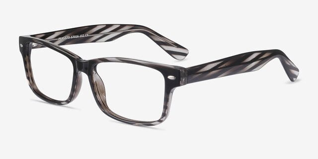 Persisto Black Striped PlastiqueMontures de lunettes de vue d'EyeBuyDirect, Vue d'Angle