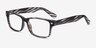 Persisto Black Striped PlastiqueMontures de lunettes de vue d'EyeBuyDirect, Vue d'Angle