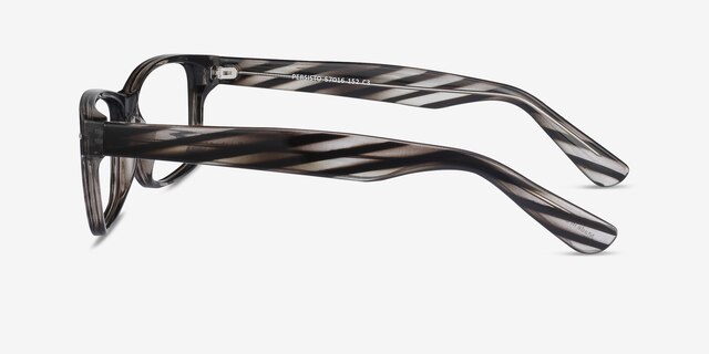 Persisto Black Striped PlastiqueMontures de lunettes de vue d'EyeBuyDirect, Vue de Côté