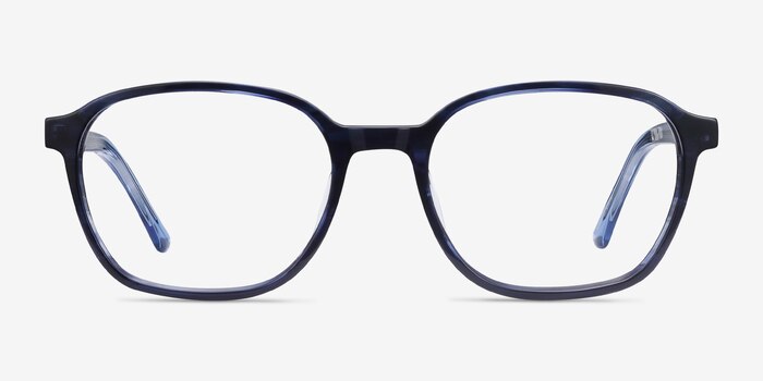 Efficient Blue Striped Acetate Eyeglass Frames from EyeBuyDirect