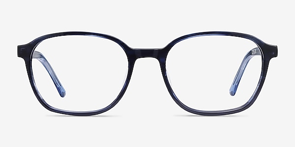 Efficient Blue Striped Acetate Eyeglass Frames
