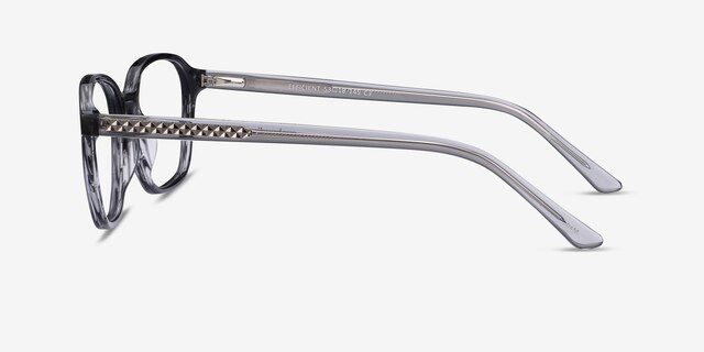 Efficient Black Striped AcetateEyeglass Frames from EyeBuyDirect, Side View