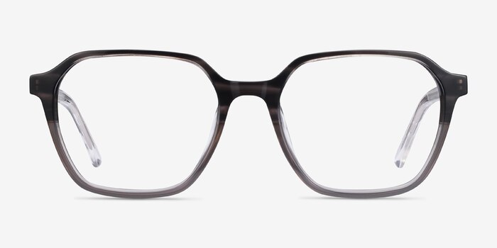 Glib Black Striped Acetate Eyeglass Frames from EyeBuyDirect