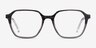Glib Black Striped AcétateMontures de lunettes de vue d'EyeBuyDirect, Vue de Face