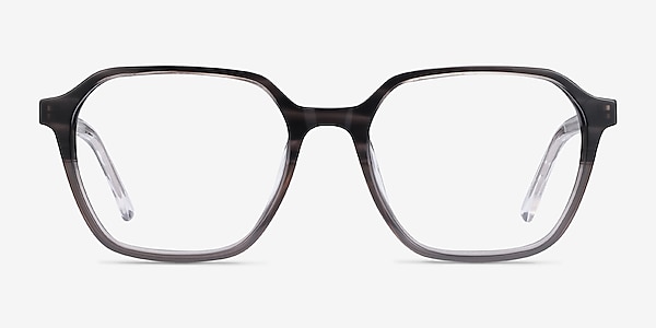 Glib Black Striped Acetate Eyeglass Frames