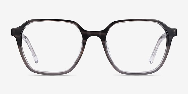 Glib Black Striped Acetate Eyeglass Frames