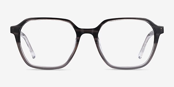 Glib Black Striped Acetate Eyeglass Frames