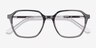Glib Black Striped AcétateMontures de lunettes de vue d'EyeBuyDirect, Vue Rapprochée