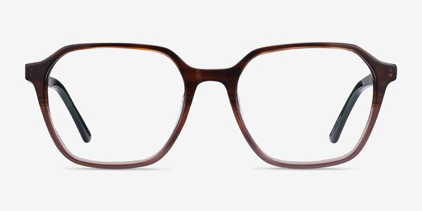 Glib Brown Striped Acétate Montures de lunettes de vue