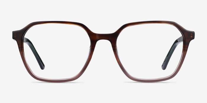 Glib Brown Striped Acetate Eyeglass Frames from EyeBuyDirect