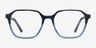 Glib Blue Striped AcetateEyeglass Frames from EyeBuyDirect, Front View