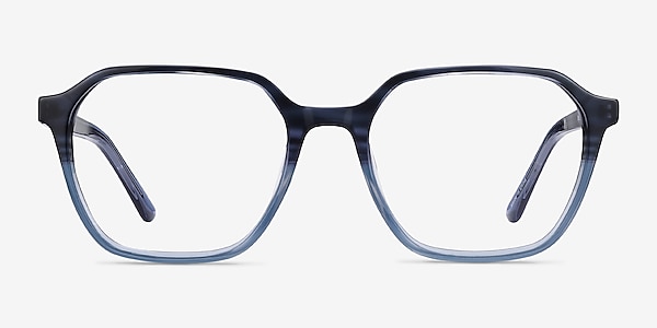 Glib Blue Striped Acétate Montures de lunettes de vue