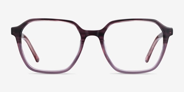 Glib Purple Striped Acétate Montures de lunettes de vue