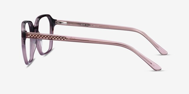 Glib Purple Striped AcetateEyeglass Frames from EyeBuyDirect, Side View