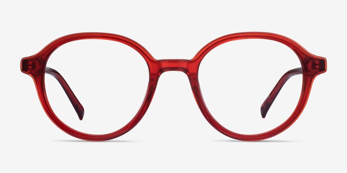 Satisfy Clear Red Acetate Eyeglass Frames from EyeBuyDirect