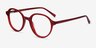 Satisfy Clear Red AcetateEyeglass Frames from EyeBuyDirect, Angle View